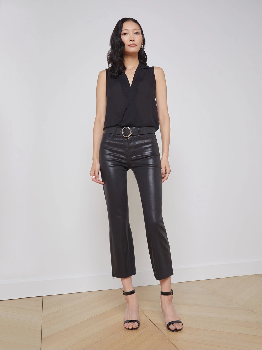 L'agence Kendra Coated Cropped Flare Jean